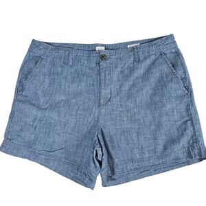 Gap Women's Everyday Blue 100% Cotton Chino Shorts - Size 14, 5" Inseam Casual